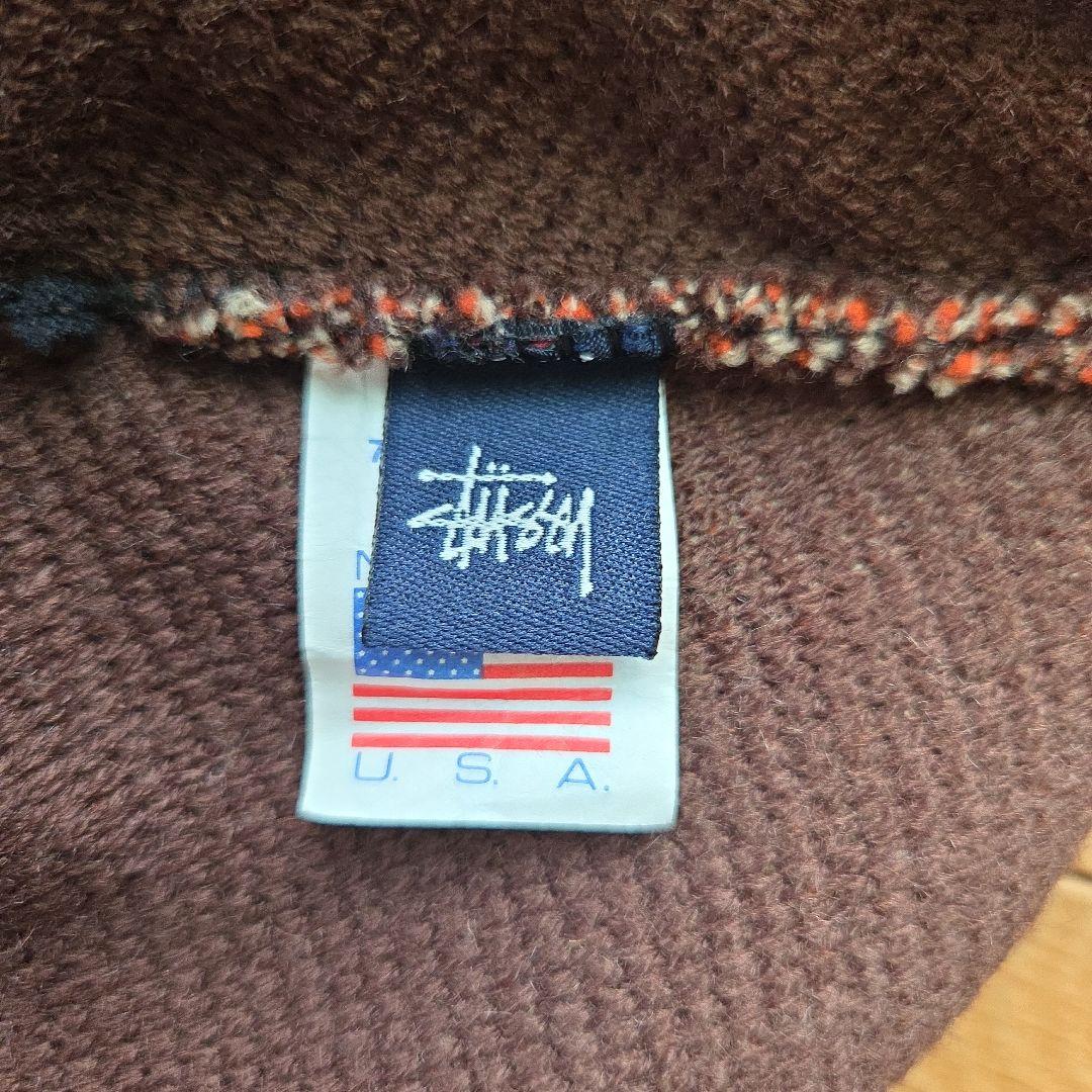 90s old stussy ビーニー　紺タグ　モノグラム　初期　ロゴ　ニット帽