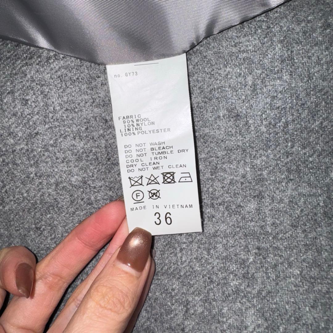 美品 spick&span WメルトンPコート グレー36