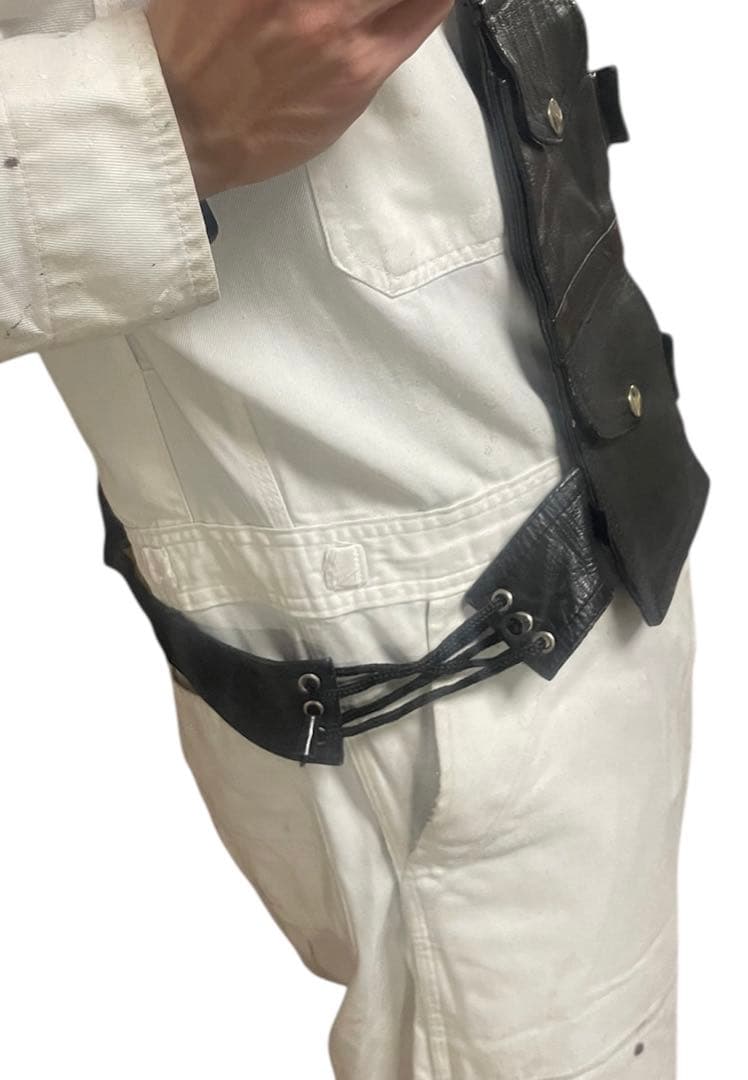 【珍品】 vintage unknown レザーベスト ハーネス ジレ 4つポケ