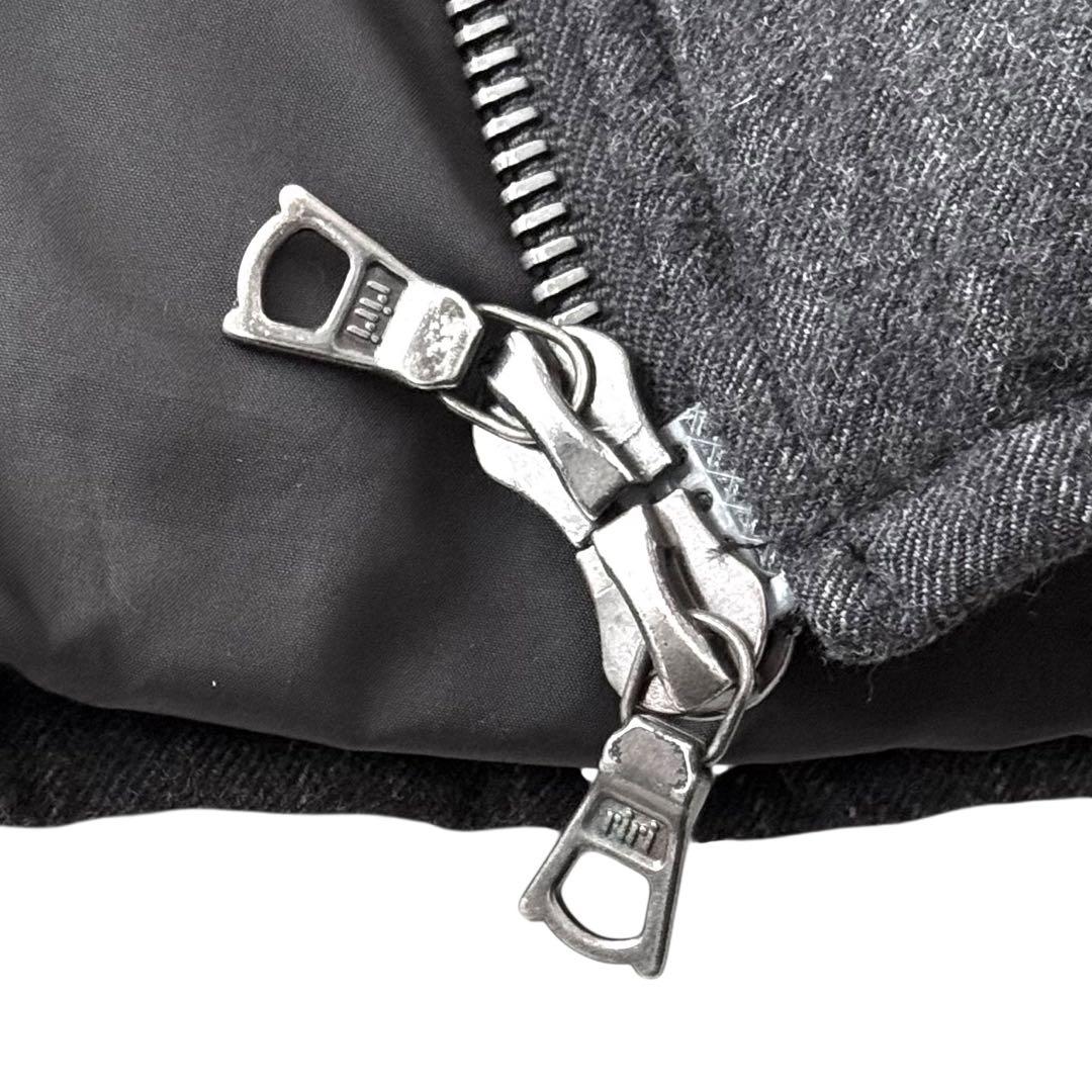 ISAMU KATAYAMA BACKLASH ダウンベスト ウールレザーコンビ