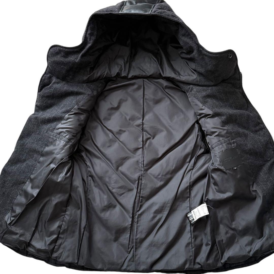 ISAMU KATAYAMA BACKLASH ダウンベスト ウールレザーコンビ