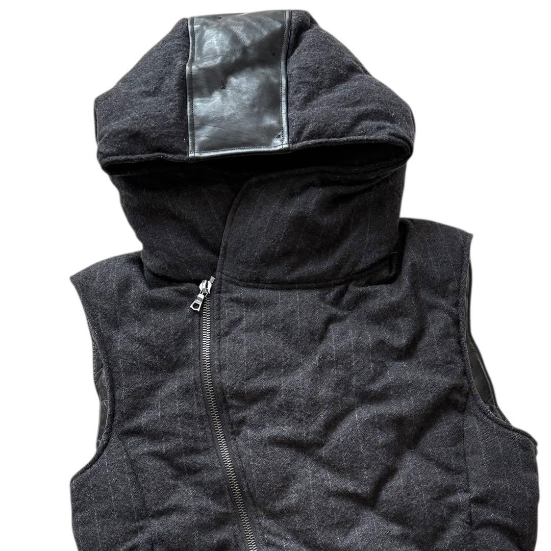 ISAMU KATAYAMA BACKLASH ダウンベスト ウールレザーコンビ