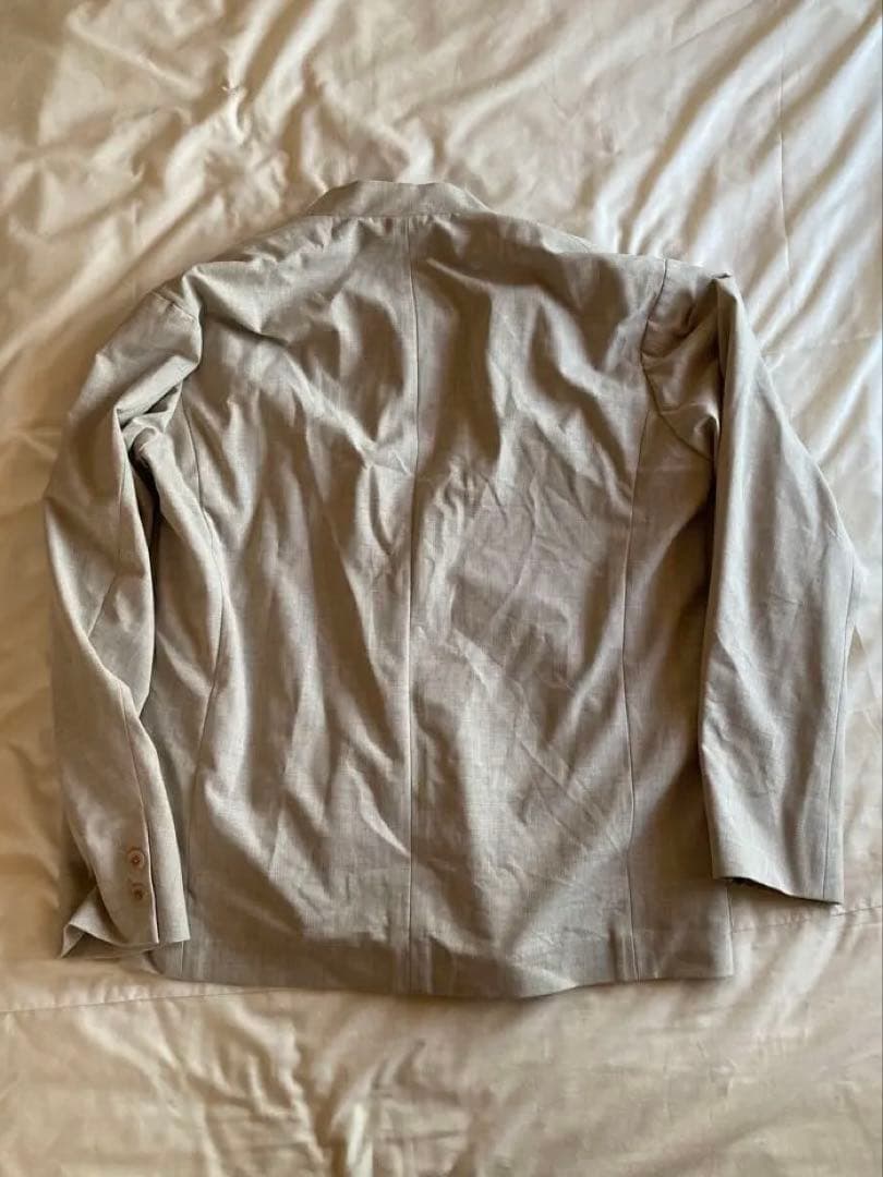 ベージュ ノーカラージャケットとパンツセット　new order