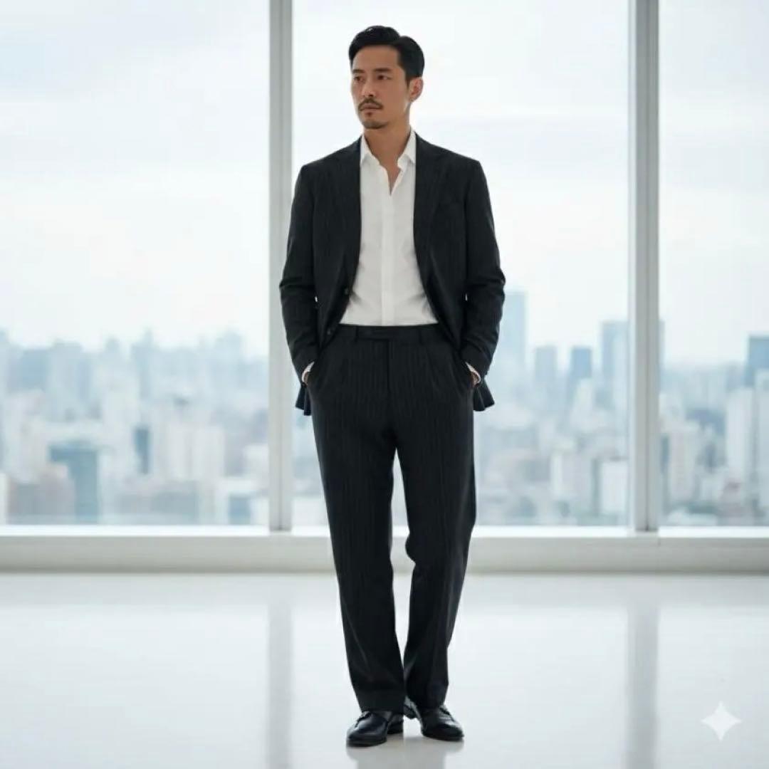 ジョルジオアルマーニ スーツ セットアップ ストライプ柄 ブラック 黒