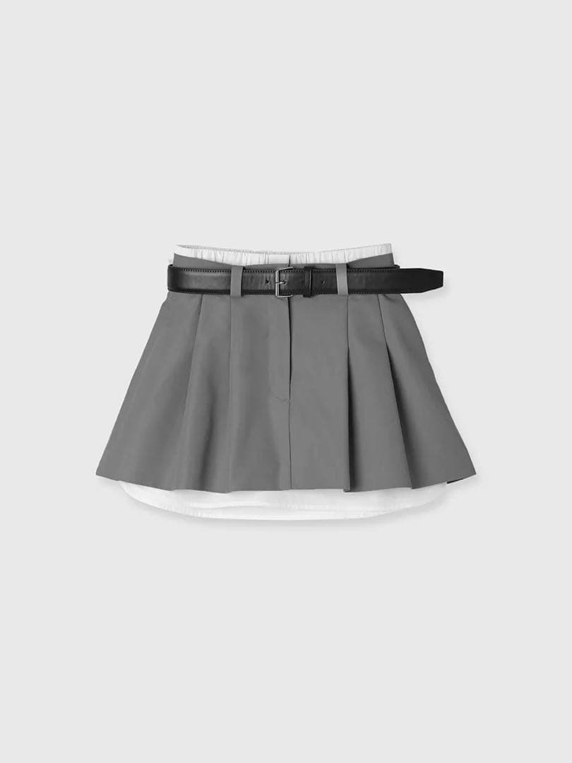 完売品　eimy レイヤードプリーツスカート グレー　新品未使用　M