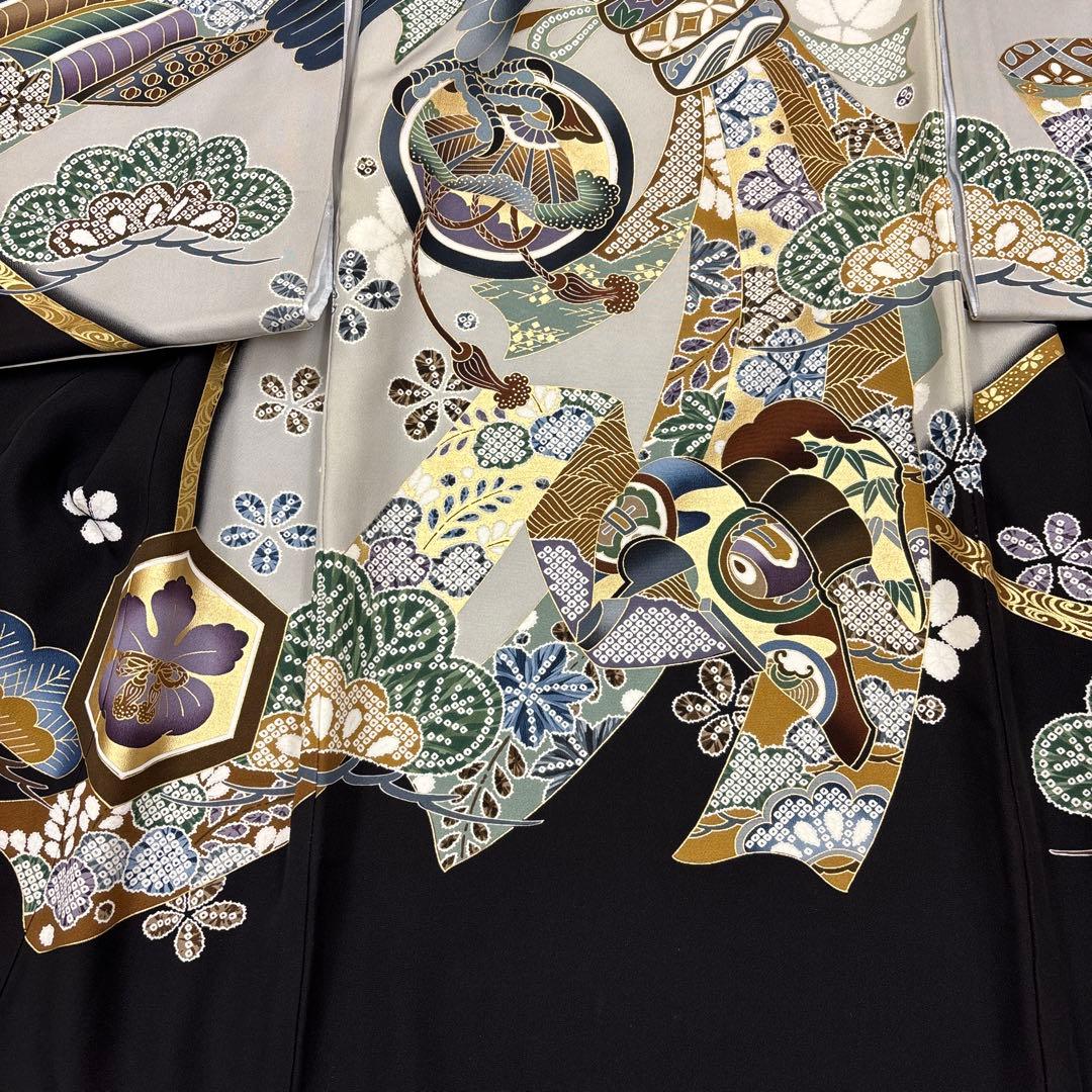 新品「即決価格」正絹産着祝着京友禅豪華刺繍、金彩仕様、特選大鷹と祝熨斗古典文