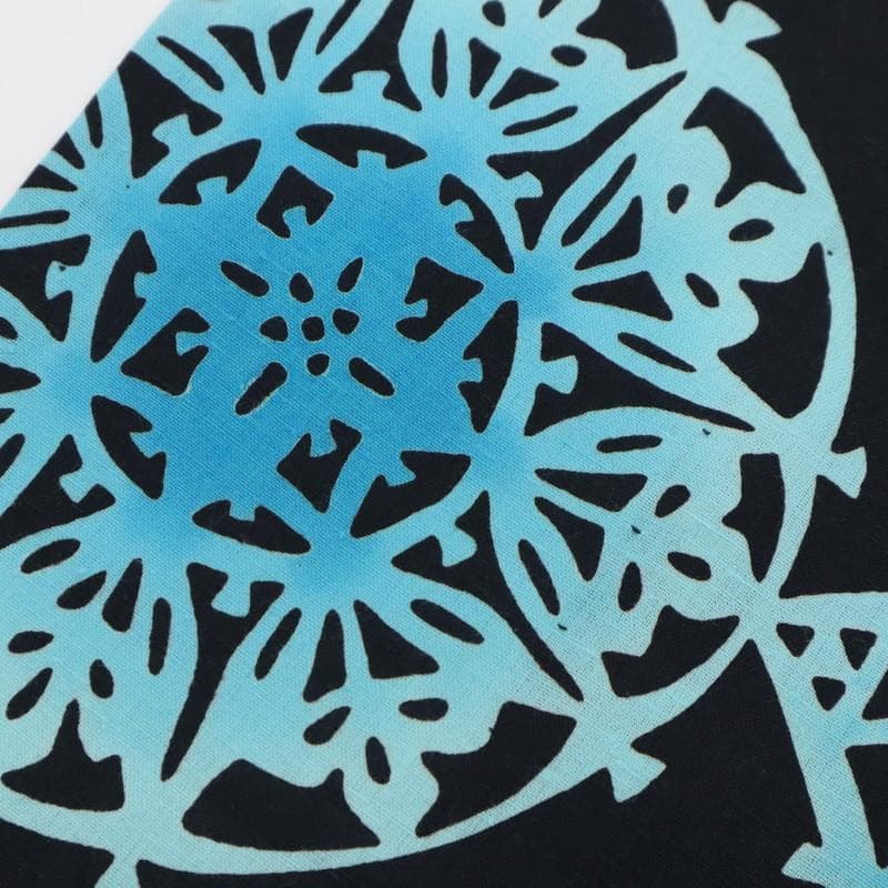 《cat★浴衣『三勝染』アラベスク幾何学模様◆黒×ブルー◆UB5-2》