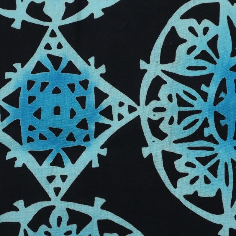 《cat★浴衣『三勝染』アラベスク幾何学模様◆黒×ブルー◆UB5-2》