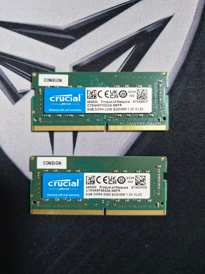 Crucial ノートPC用メモリ DDR4-3200 16GB 8GB×2枚