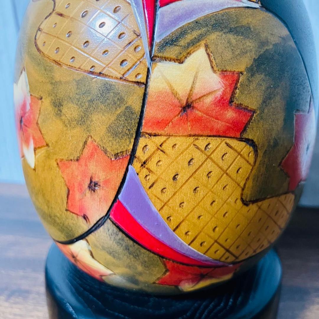 【希少】創作こけし 錦秋 宮下はじめ作 内閣総理大臣賞受賞作家作品 伝統工芸