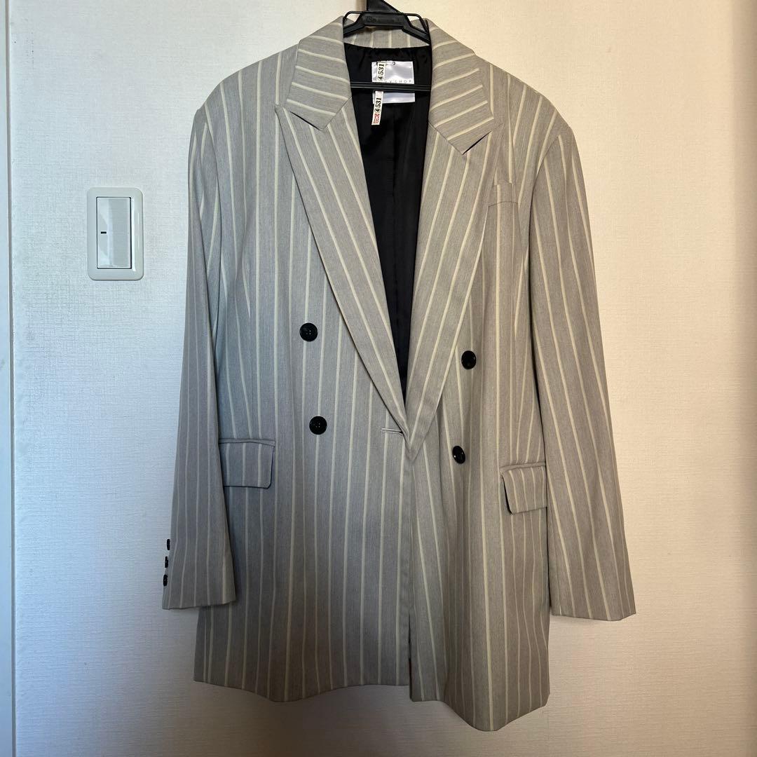 CITYSHOP グレー ストライプ テーラードジャケット　クリーニング済