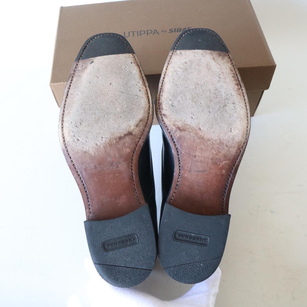 美品　バーバリー　大塚製靴　外羽根プレーントゥ　黒　25.5cm EEE