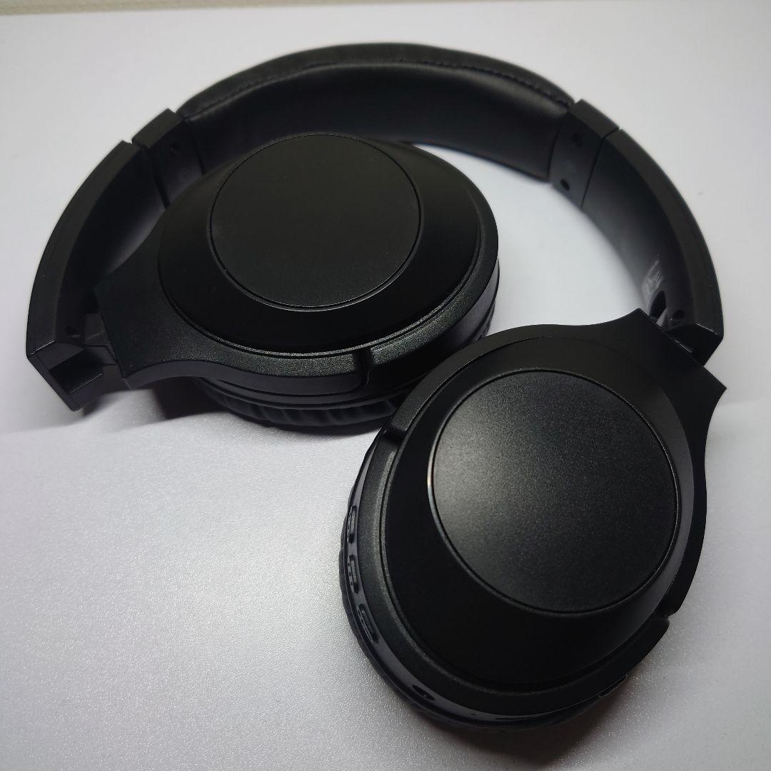 ブラック ワイヤレスヘッドホン オーバーイヤー