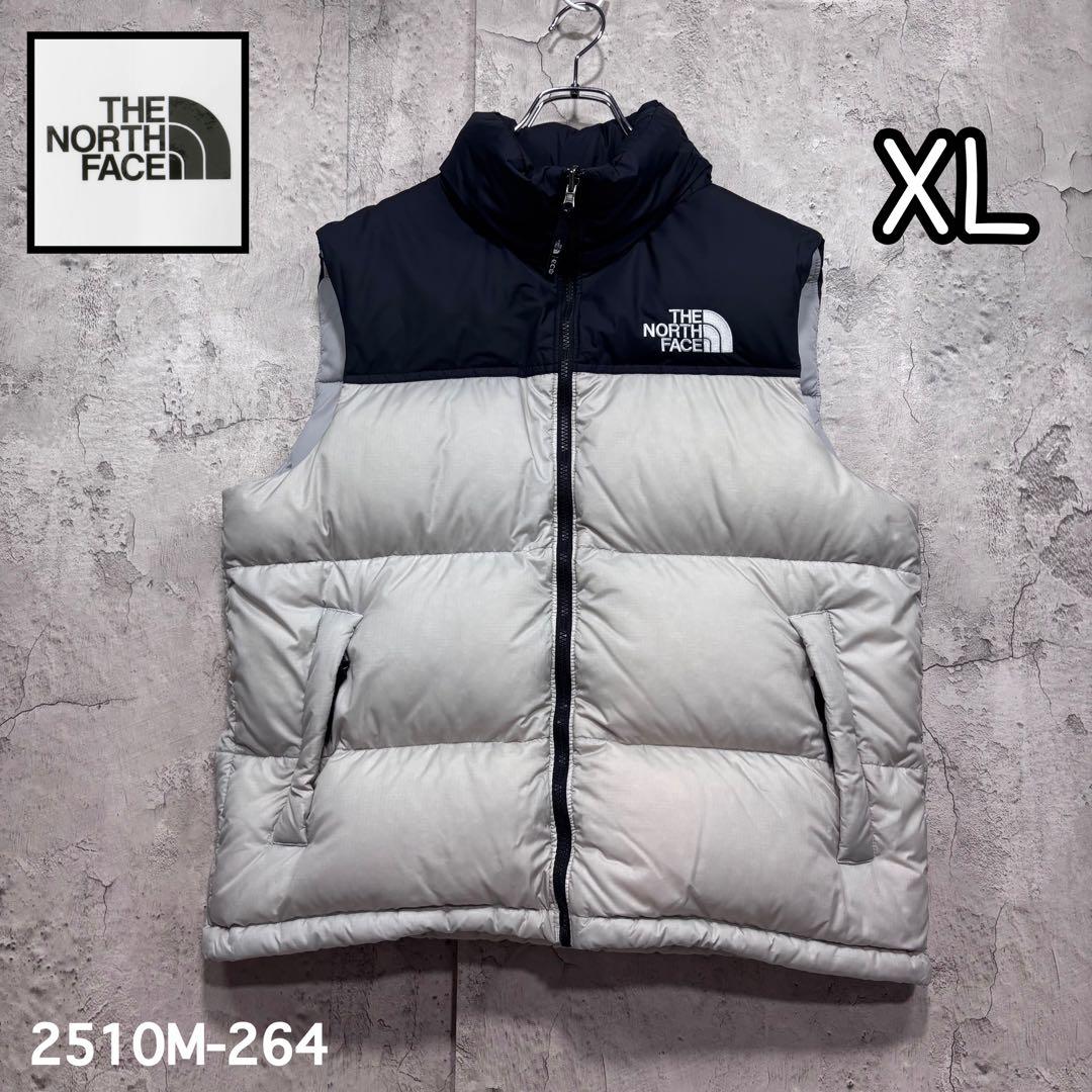 ☆人気　ノースフェイス　ダウンベスト　ブラック×ホワイト　XL