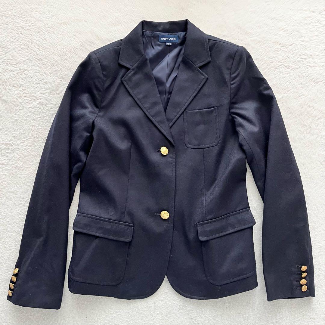 RALPH LAUREN 紺ブレザー 金ボタン チェックスカート 上下