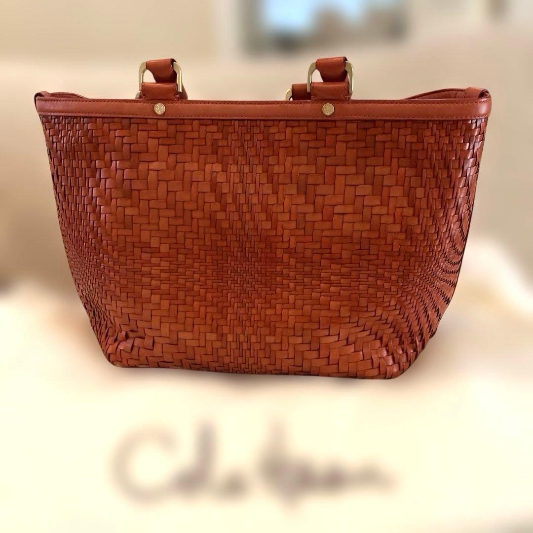 コールハーン☆オレンジ系カゴトートバッグ 美品 20日まで特価♪