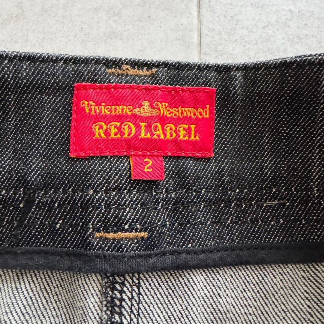 ヴィヴィアンウエストウッドレッドレーベル　ミニスカート　デニム　オーブ　金ボタン
