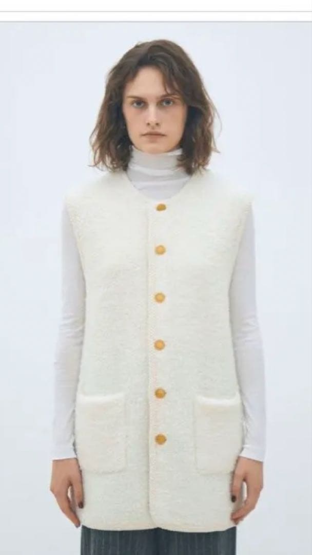 MACPHEE ムートン ロングジレ グレー