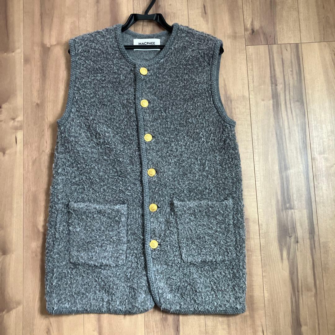 MACPHEE ムートン ロングジレ グレー