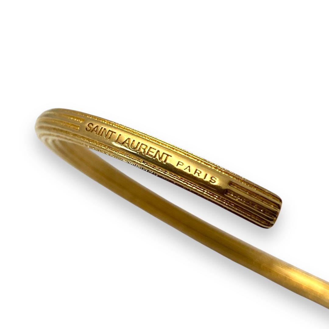 Ⴤ1103ꕤ極美品 YSL サンローラン バングル ゴールド Mサイズ