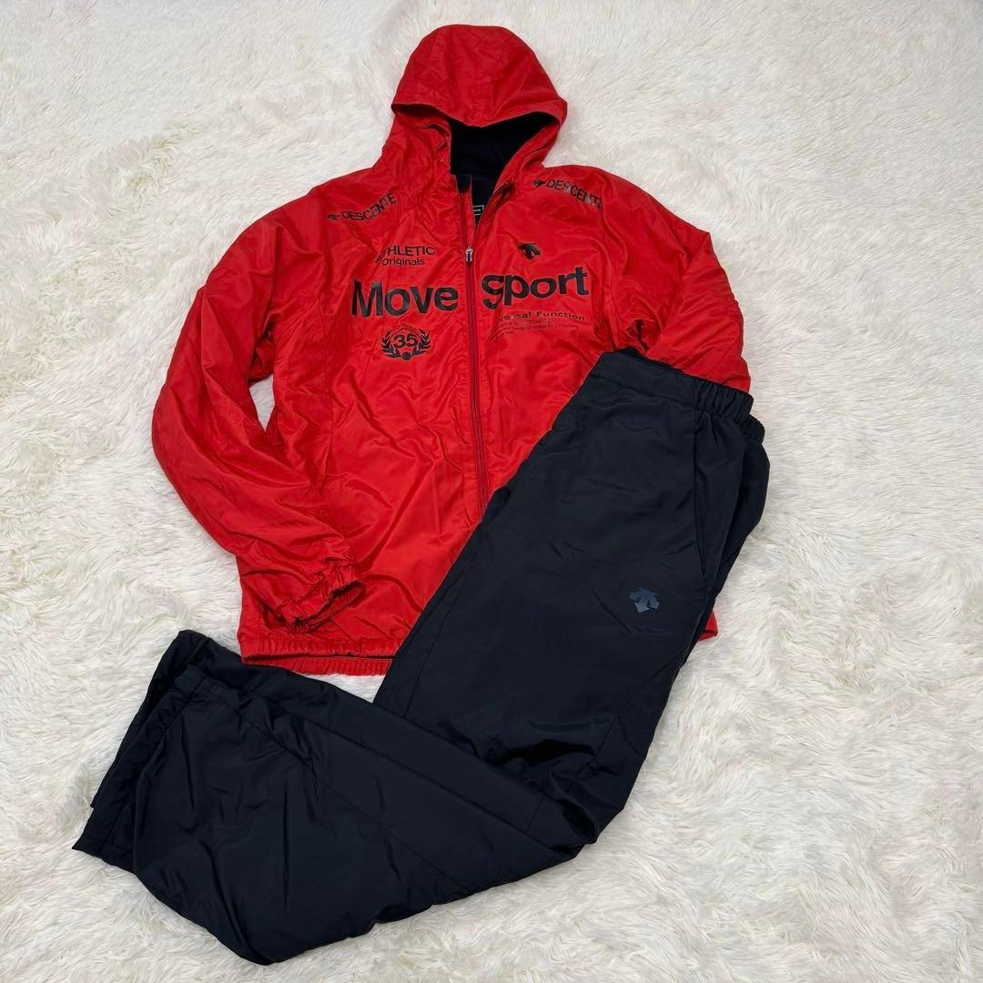 美品✨デサント ムーブスポーツ 上下セット Oサイズ 赤黒 限定モデル
