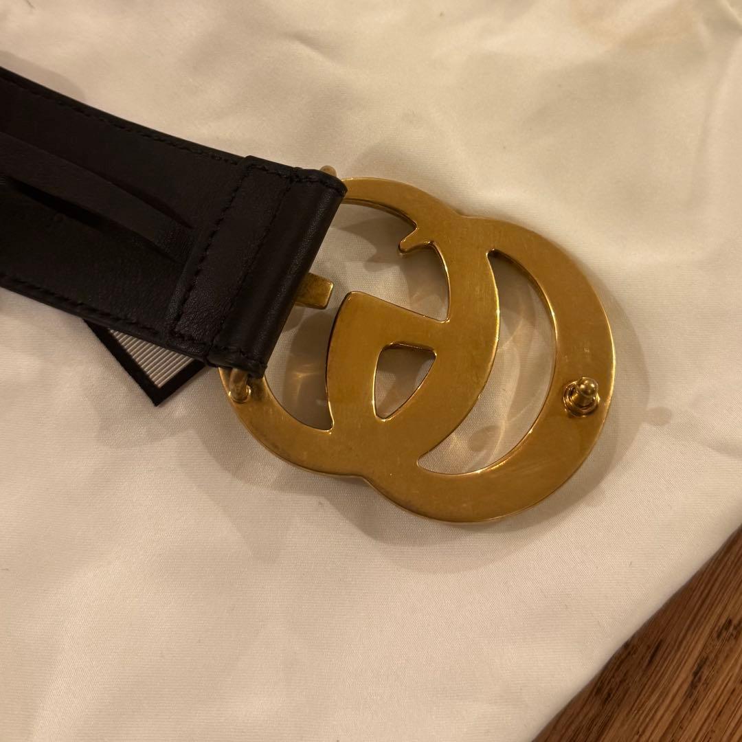 GUCCI グッチ GGマーモント ベルト ゴールド 80・32