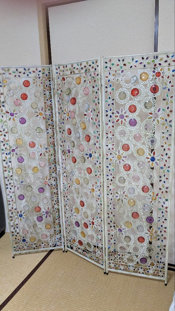 【傷あり】カラフル花柄パーテーション