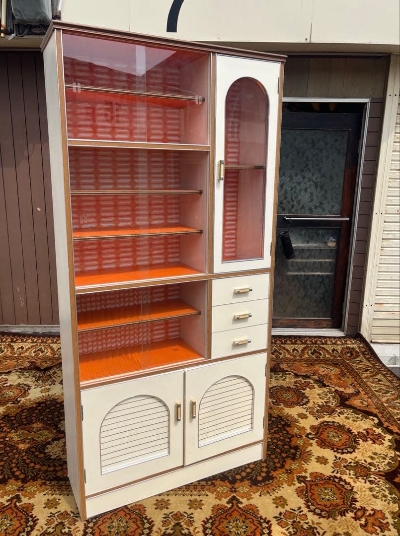 レトロポップ アーチ 昭和レトロ 当時物 インテリア アンティーク オレンジ