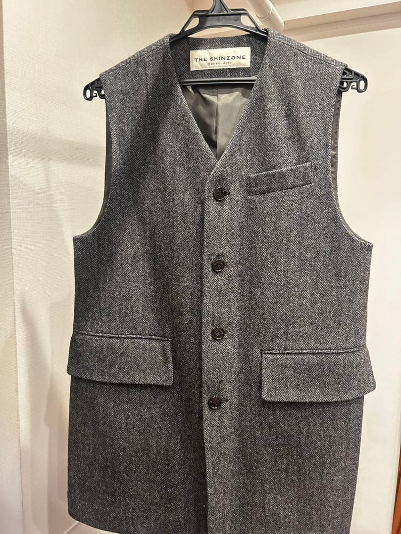 THE SHINZONE グレー ツイード ベスト