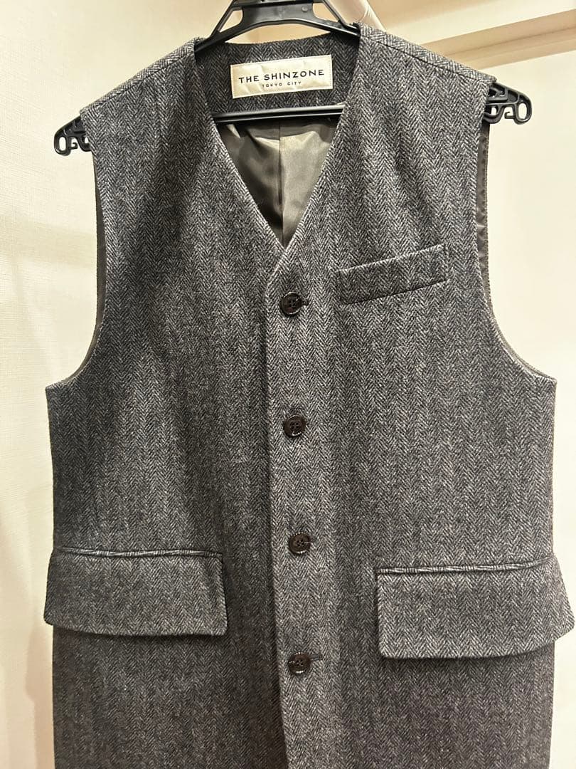 THE SHINZONE グレー ツイード ベスト