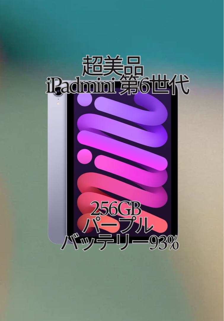 美品 iPad mini 第6 世代256GB パープル 93% セット複数付き