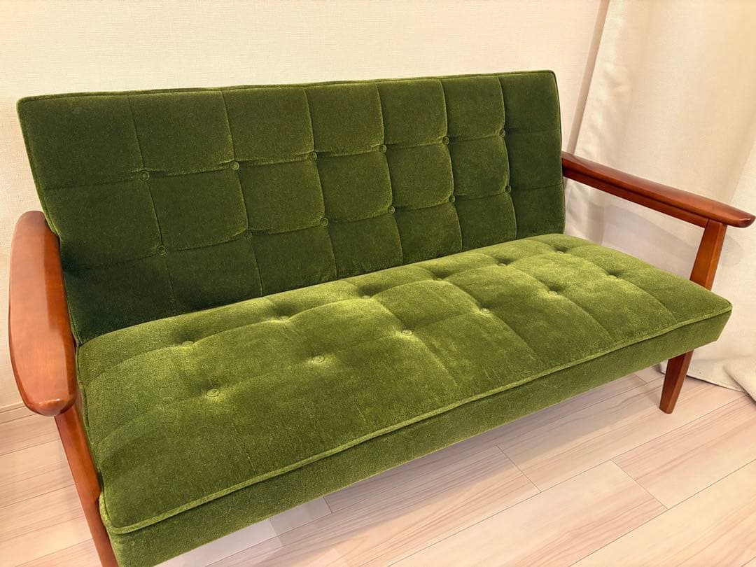 カリモク60 Kチェア 2シーター モケットグリーン