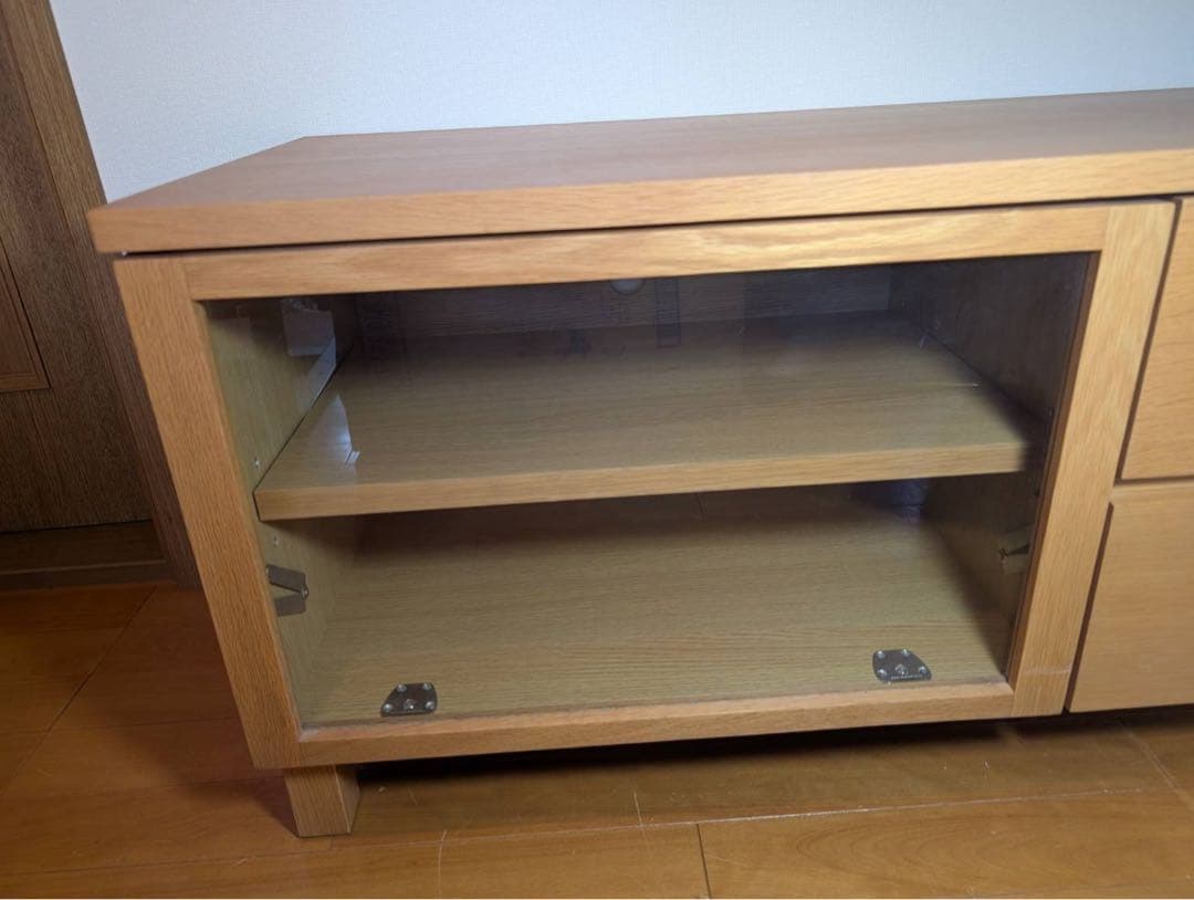 ■送料込■無印良品 木製テレビボード オーク材 収納棚 木製家具 TV台廃盤