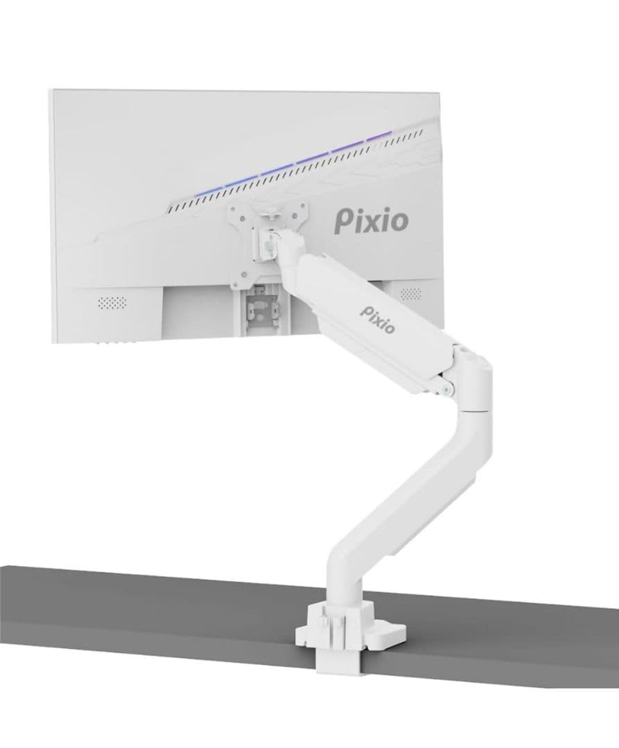 【美品】Pixio PS2S モニターアーム 白 シングル 17-49インチ