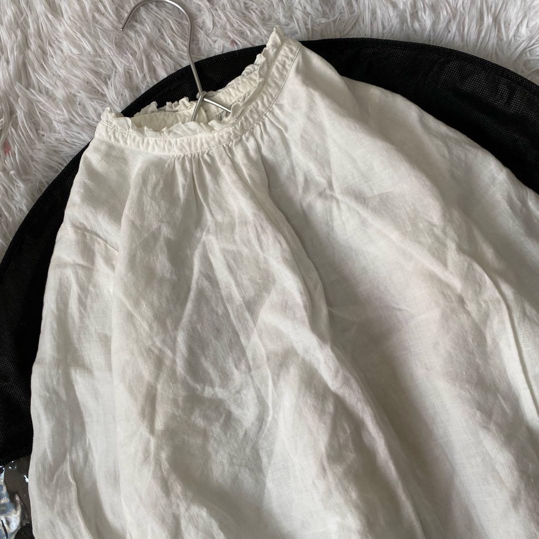 nest Robe 洗える 2way リネンフリルネックブラウス フリーサイズ