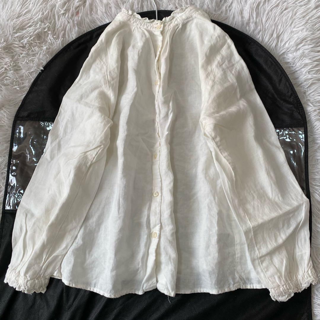 nest Robe 洗える 2way リネンフリルネックブラウス フリーサイズ