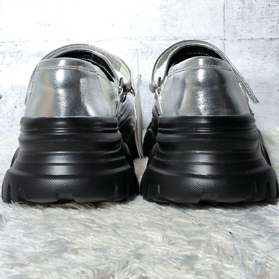 【未使用保管品 タグ付き】マルシャルテル　メリージェーン　ローファー　厚底　銀色