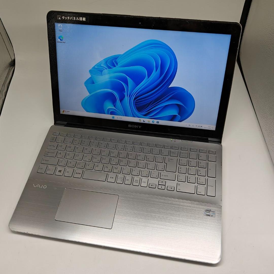 【VAIO】SVF 高性能i7 SSD256GB 8GB シルバー ノートPC