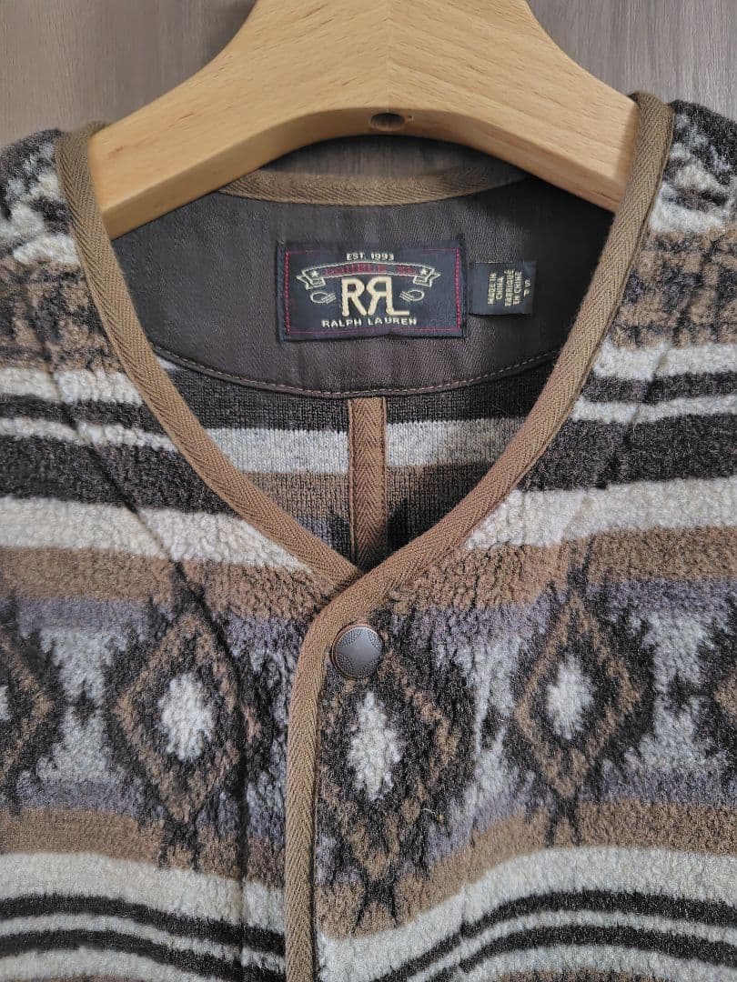 セ*ン様 美品*RRL*ジャカード パイル フリース ベスト *　S　ダブルアー