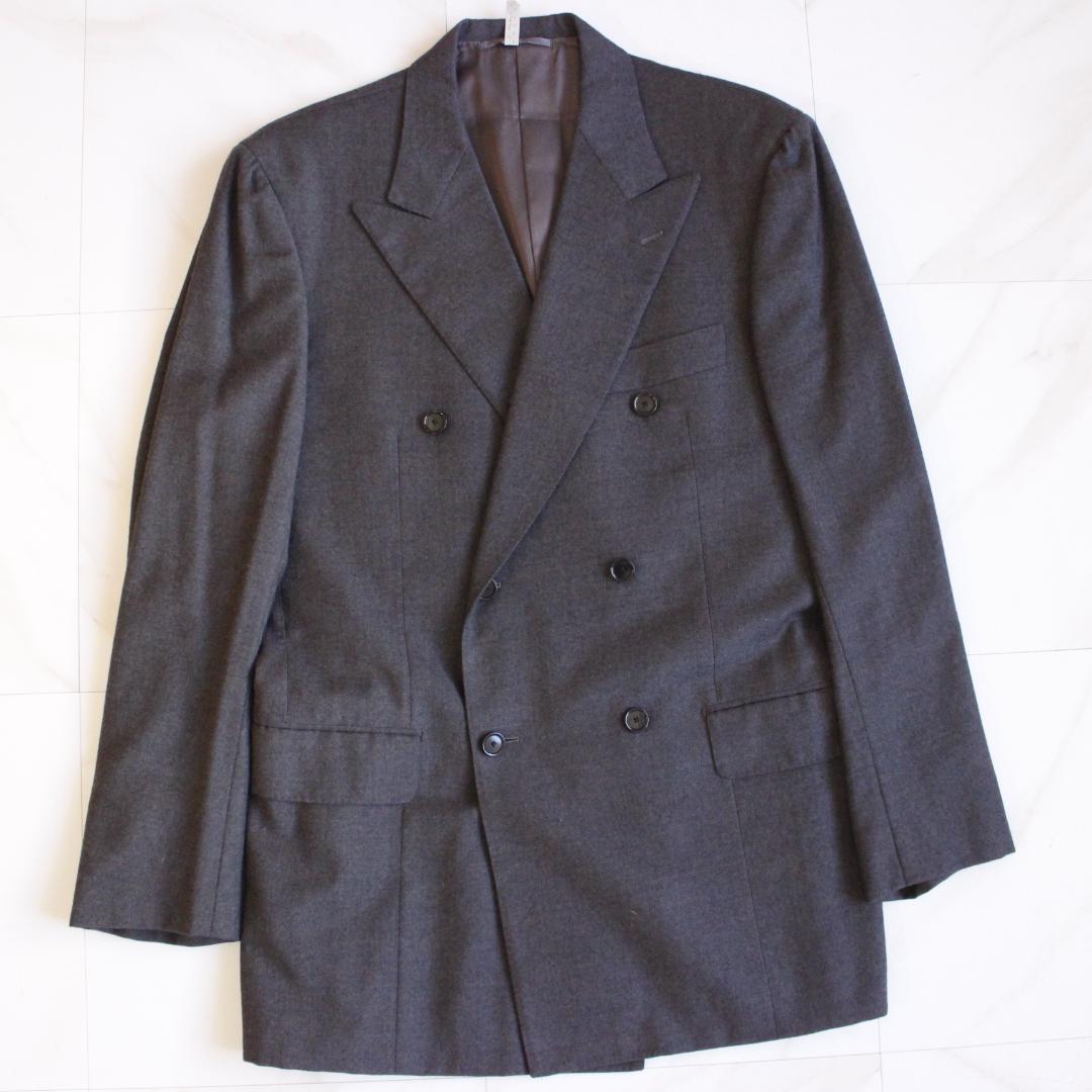 SOVEREIGN カシミヤ混 ダブルセットアップスーツ LLサイズ グレー