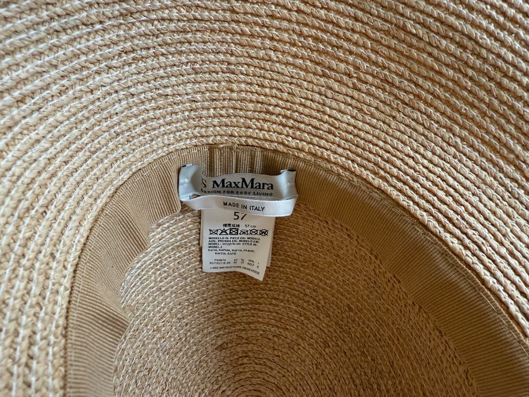 美品 S MaxMara ストローハット 57cm ベージュ