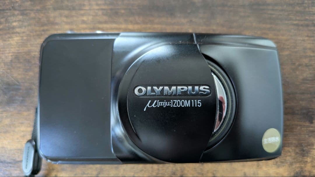 福豆Olympus μ mju zoom 115 ブラックフィルムカメラ