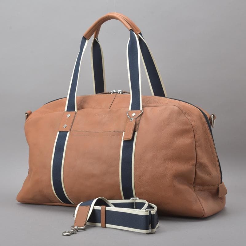 美品◇COACH コーチ ヘリテージダッフル ボストンバッグ 2WAY レザー茶