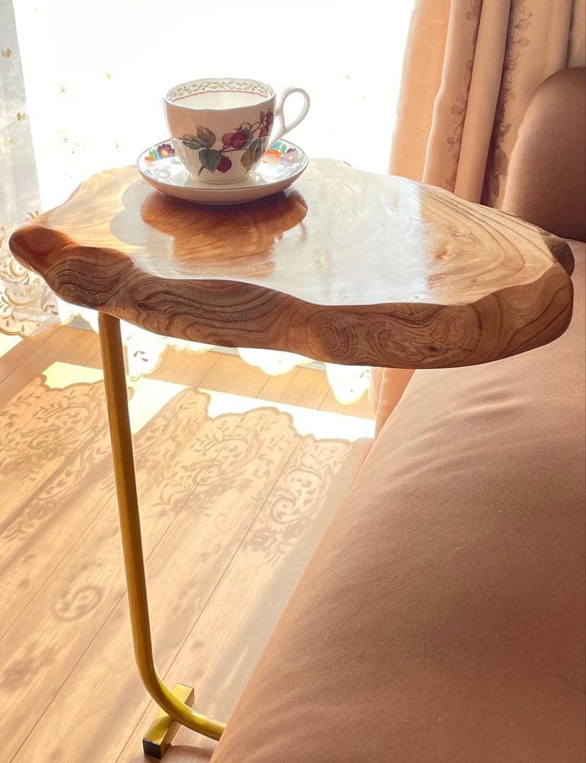 一枚板　無垢　サイドテーブル　コーヒーテーブル