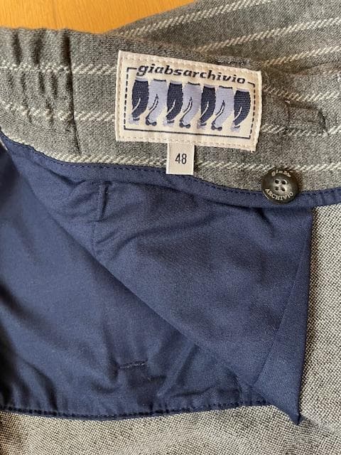 《新品》【giabs ARCHIVIO 】チョークストライプGREYパンツ：48