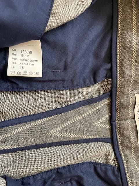 《新品》【giabs ARCHIVIO 】チョークストライプGREYパンツ：48