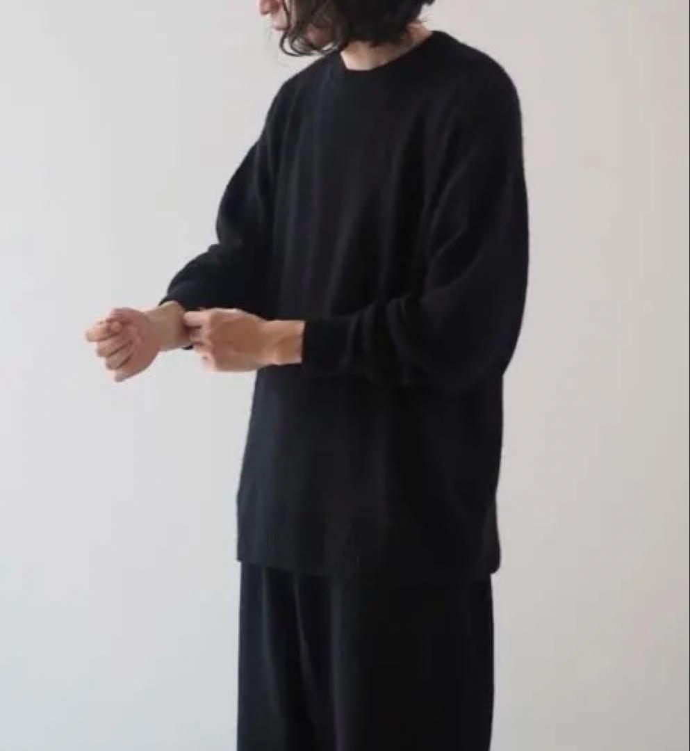 24AW COMOLI カシミヤ 製品染 クルーネックニット　Black　3