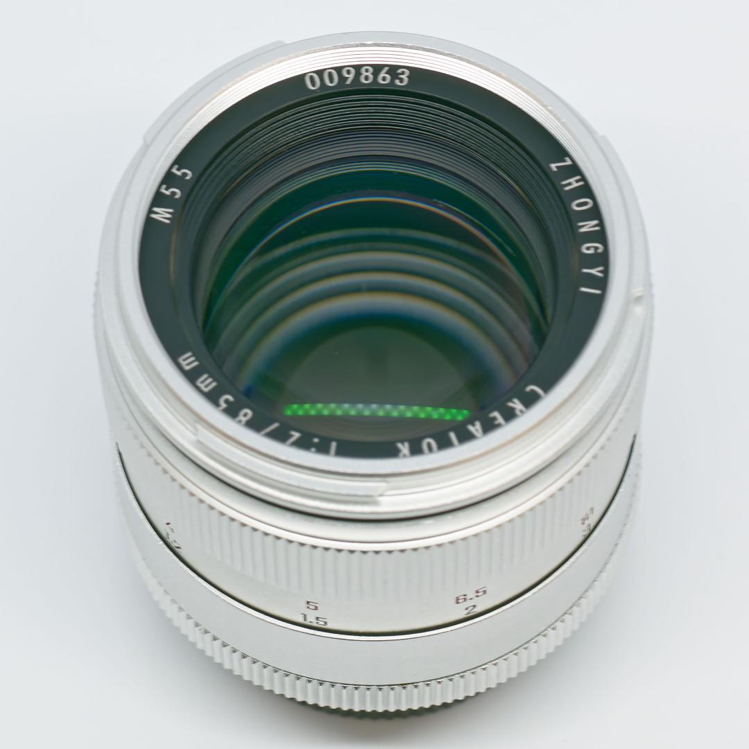 中一光学 CREATOR 85mm F2 ニコンF 美品 シルバー