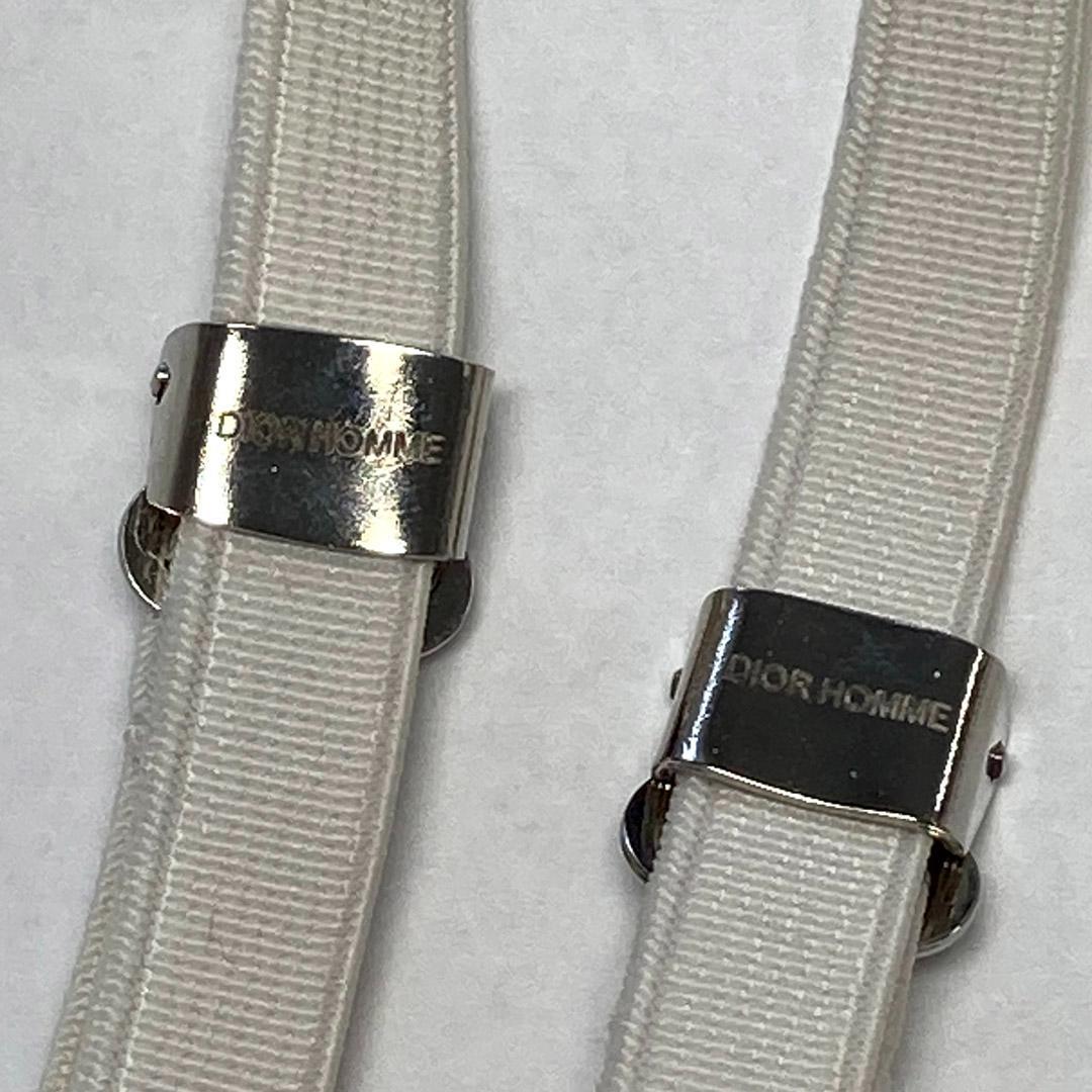 美品 未使用 ディオールオム ホワイトサスペンダー エディスリマン