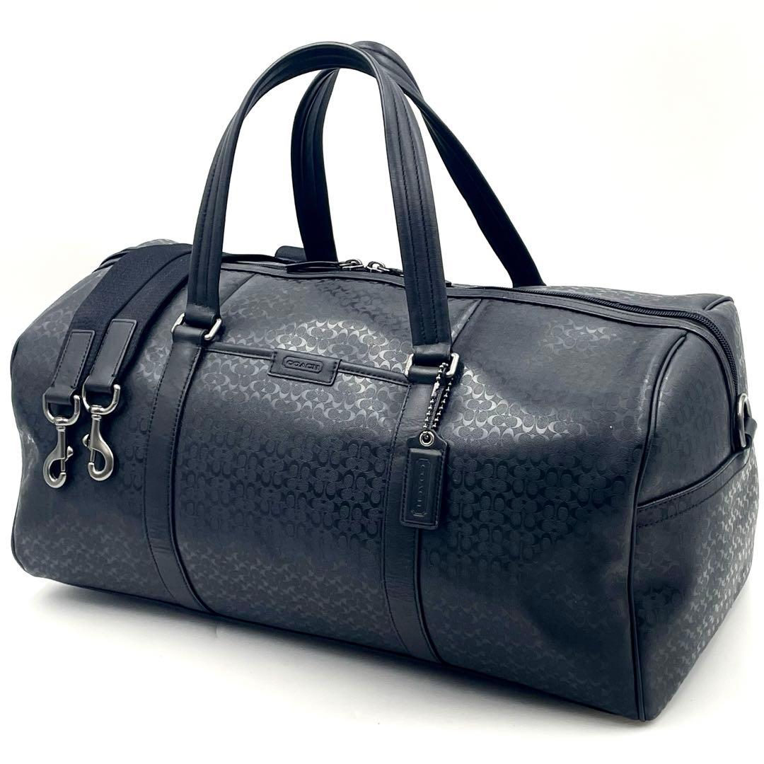 【極美品】COACH コーチ ボストンバッグ 2way シグネチャー エンボス